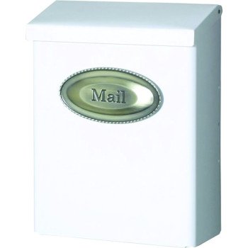 Gibraltar Mailboxes Designer Series DVKW0000 Mailbox, 440 cu-in Capacity, Galvanized Steel, Powder-Coated, White