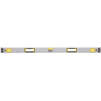 STANLEY 43-549 Box Beam Level, 48 in L, 3-Vial, 2-Hang Hole, Magnetic, Aluminum, Silver/Yellow