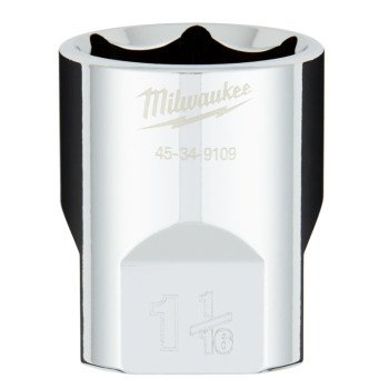 Milwaukee 45-34-9109 Socket, 1-1/16 in Socket, 1/2 in Drive, 6-Point, Chrome Vanadium Steel, Chrome