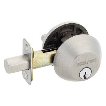 Schlage B60619 Deadbolt, 1 Grade, SC1 Key, Metal, Satin Nickel, 2-3/8, 2-3/4 in Backset, C Keyway