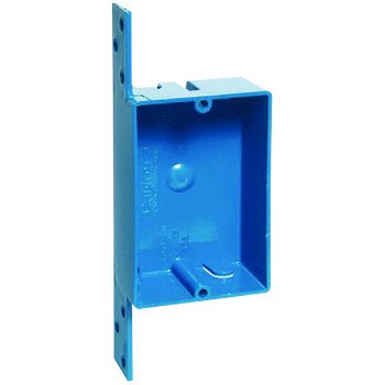 Carlon B108B-UPC Outlet Box, 1 -Gang, PVC, Blue, Bracket Mounting