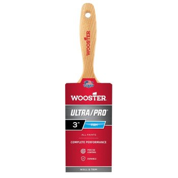 Wooster 4176-3 Paint Brush, 3 in W, 3-3/16 in L Bristle, Nylon/Polyester Bristle, Varnish Handle