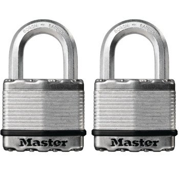 Master Lock Magnum Series M5BLCTHC Padlock, Alike Key, 3/8 in Dia Shackle, Boron Carbide Shackle, Steel Body