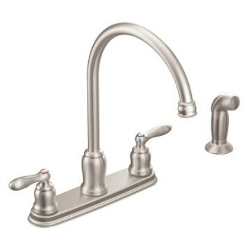 Moen Caldwell Series CA87060SRS Kitchen Faucet, 1.5 gpm, 2-Faucet Handle, Stainless Steel, Stainless Steel