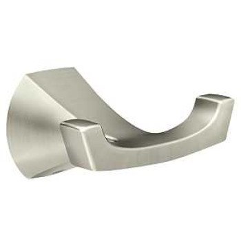 Moen Lindor MY8703BN Robe Hook, 2-Hook, Zinc, Brushed Nickel, Wall Mounting