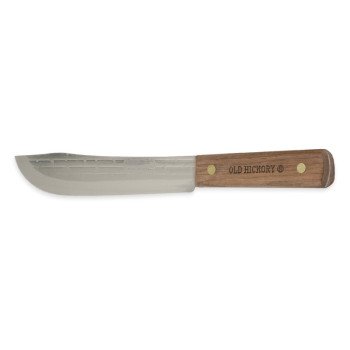 OLD HICKORY 7-7 Butcher Knife, 1095 Carbon Steel Blade, Hardwood Handle, Brown Handle