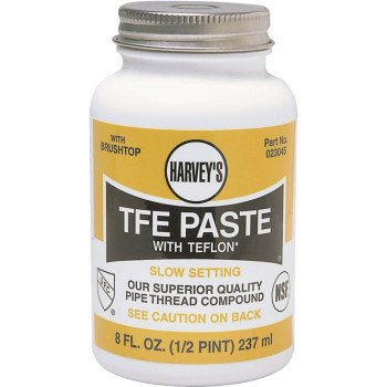 Harvey 23045 Pipe Thread Compound, 8 fl-oz Jar, Liquid, Paste, White