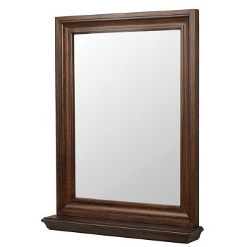 Craft + Main Cherie Series CHNM2430 Framed Mirror, Rectangular, 24 in W, 30 in H, Wood Frame, Dark Walnut Frame, Wall