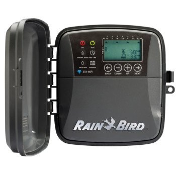 Rain Bird ST8O-2.0 Irrigation Timer, 24/120 VAC, 8 -Zone, 6 -Program, Digital Display, Wall Mounting, Gray