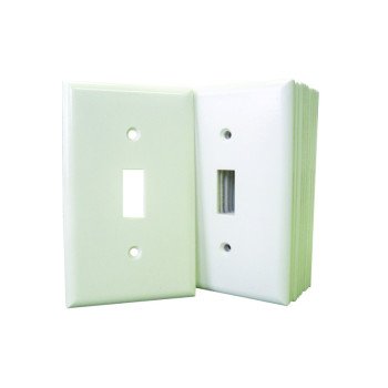 Eaton 2134W-JP Wallplate, 4-1/2 in L, 2-3/4 in W, 1-Gang, Thermoset, White, High-Gloss