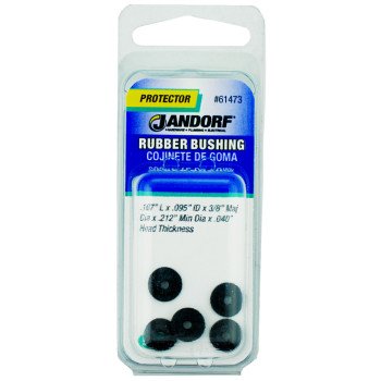 Jandorf 61473 Conduit Bushing, 0.095 in Dia Cable, Rubber, Black, 0.04 in Thick Panel