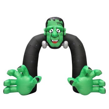 Santas Forest 90837 Inflatable Halloween Monster Archway, 13 ft H, Polyvinyl, Black/Green, Outdoor