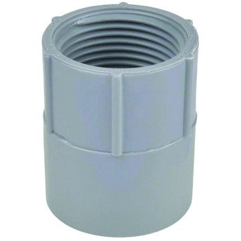 Carlon E942ER-CTN Conduit Adapter, 3/4 in FPT x Socket, 1-5/16 in Dia, 1-5/8 in L, PVC, Gray