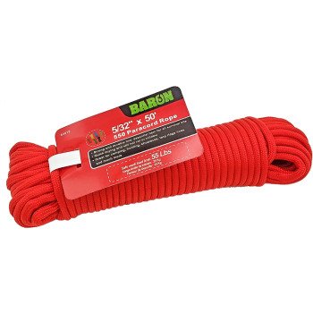 Baron 63015 550 Paracord, 5/32 in Dia, 50 ft L