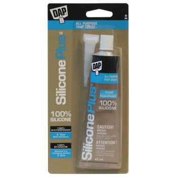 DAP Silicone Plus 73358 Window and Door Sealant, Clear, 40 to 120 deg F, 83 mL Squeeze Tube