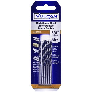 Vulcan 230521OR Jobber Drill Bit, 1/8 in Dia, 2-3/4 in OAL, Straight Shank