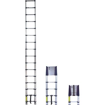 Xtend+Climb 785P Telescoping Ladder, 19-1/2 ft Max Reach H, 16-Step, 250 lb, 1-1/2 in D Step, Aluminum, Anodized