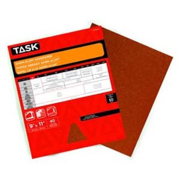 TASK Garn-Alum GAO14060 Sandpaper, 11 in L, 9 in W, Medium, 60 Grit, Aluminum Oxide Abrasive, Kraft Paper Backing