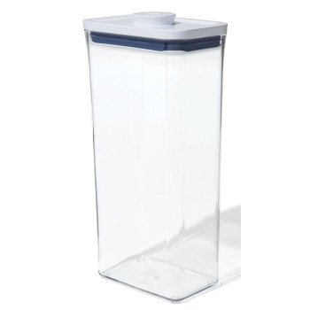 Good Grips POP 11234400 Food Container, 3.7 qt Capacity, Plastic, Clear, 6-1/2 in L, 4.3 in W, 12.6 in H