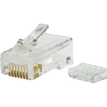 Gardner Bender GMC-88M6 Modular Plug, RJ-45 Connector, 8 -Contact, 8 -Position, White, 50/PK