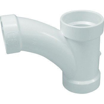 Canplas 194326 Reducing Combination Tee Pipe Wye, 3 x 3 x 1-1/2 in, Hub, PVC, White, SCH 40 Schedule