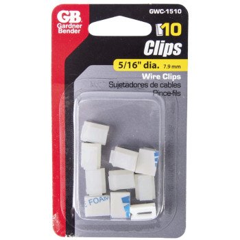 Gardner Bender GWC-1510 Wire Clip, Poly, White, Stick-On Mounting