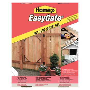 Homax 80099 No-Sag Gate Kit, Steel, Black, Powder-Coated, For: Fence, Driveway, Corral, Shed, Deck Gates