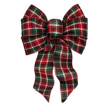 Holidaytrims 6126 Deluxe Bow, Cheer Plaid Design, Fabric