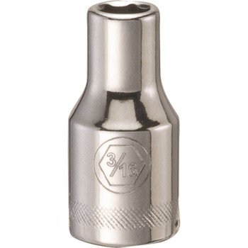 DEWALT DWMT86022OSP Hand Socket, 3/16 in Socket, 1/4 in Drive, 6-Point, Vanadium Steel, Polished Chrome