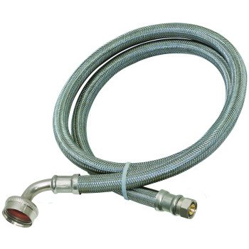 Ez-Flo 41042 Braided Dishwasher Connector Hose, 3/4 in Inlet, FHT Inlet, 3/8 in Outlet, Compression Outlet, 5 ft L