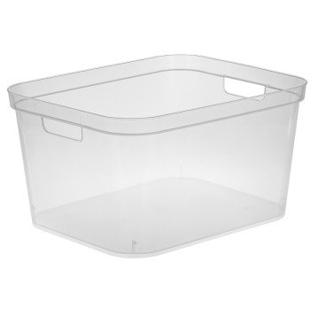 Sterilite 13268606 Tall Storage Bin, 26 qt Capacity, Polypropylene, Clear, 15 in L, 12-1/4 in W, 8-1/4 in H