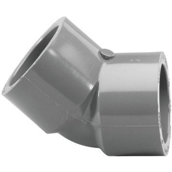 Thrifco Plumbing 8214026 Pipe Elbow, 1 in, Slip Joint, 45 deg Angle, PVC, SCH 80 Schedule