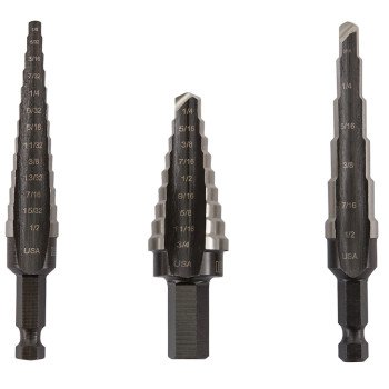 Irwin Unibit 10502ZR Step Drill Set, 3-Piece, HSS