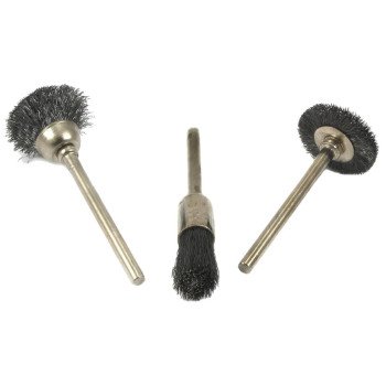 Forney 60241 Wire Brush Set, 1/8 in Arbor/Shank, Impregnated Bristle, Nylon Bristle