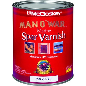 McCloskey Man O'War 080.0006539.005 Marine Spar Varnish, Gloss, Clear, 1 qt