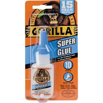 Gorilla 7805009 Super Glue, Liquid, Irritating, Straw/White Water, 15 g Bottle