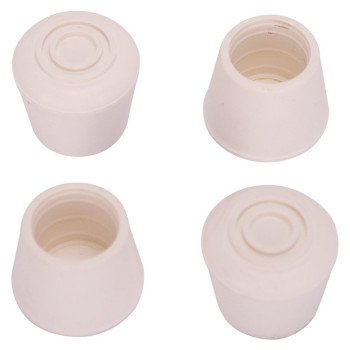 ProSource FE-50643-B Furniture Leg Tip, Round, Rubber, White, 3/4 in Dia, 0.76 in H