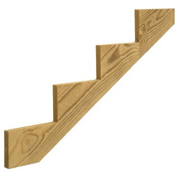 UFP 279713 Stair Stringer, 47.71 in L, 11-1/4 in W, 4-Step, Wood, Yellow, Treated