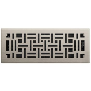 Imperial RG3447 Art and Craft Floor Register, 12 in L, 4 in W, Polystyrene/Steel, Brushed Nickel