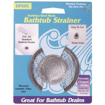Whedon DP60C Bathtub Strainer with Ring, Stainless Steel