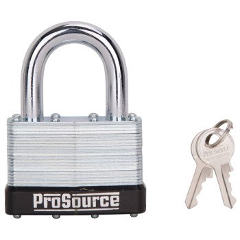 ProSource HD00030-3L Padlock, Standard Shackle, 7/16 in Dia Shackle, 2 in H Shackle, Steel Shackle, Steel Body