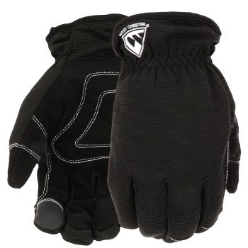 West Chester 96156BK-L Winter Gloves, Unisex, L, Saddle Thumb, Elastic, Slip-On Cuff, Black