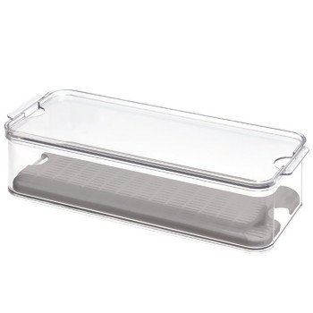 iDESIGN Crisp Produce 71343 Fridge Bin, 15.72 in L, 6.32 in W, 3.76 in H, Plastic, Clear