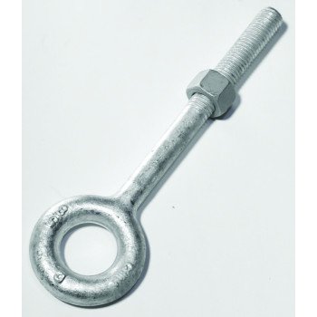 Baron 24-5/8X4 Eye Bolt, 5/8 in Thread, 2 in L Thread, 1-1/4 in ID x 2-1/2 in OD Dia Eye, 4 in L Shank, Galvanized Steel