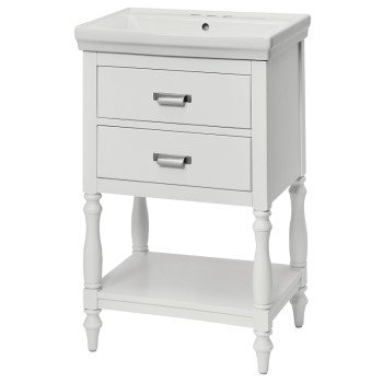 Craft + Main Cherie Series CHWVT2435 Vanity Combo, 22-1/8 in W Cabinet, 16-3/4 in D Cabinet, 32-5/8 in H Cabinet, White