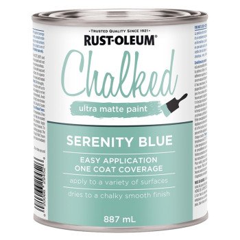 Rust-Oleum 286939 Chalk Paint, Ultra Matte, Serenity Blue, 30 oz