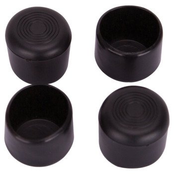 ProSource FE-50606-PS Furniture Leg Tip, Round, Plastic, Black, 1-1/4 in Dia, 1-1/8 in H