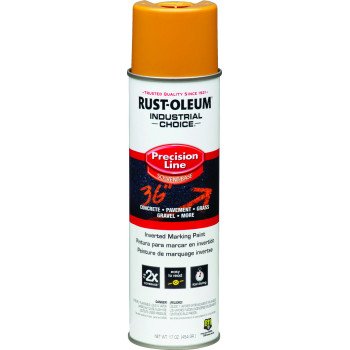 Rust-Oleum 203024 Inverted Marking Spray Paint, Semi-Gloss, Caution Yellow, 17 oz, Can