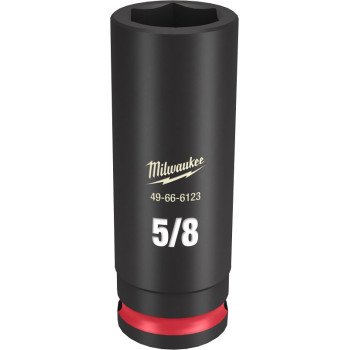 Milwaukee SHOCKWAVE Impact Duty Series 49-66-6123 Deep Impact Socket, 5/8 in Socket, 3/8 in Drive, Square Drive