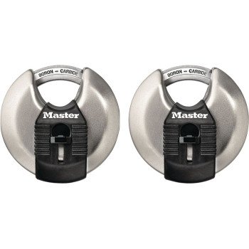 Master Lock Magnum Series M40XT Discus Padlock, Alike Key, Shrouded Shackle, 3/8 in Dia Shackle, Boron Carbide Shackle